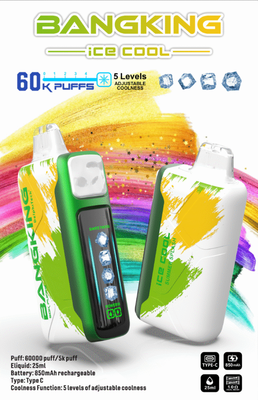 Bangking Ice Cool 60000 Puffs 超大容量拋棄式電子煙 五檔涼度可調一次性煙桿：圖片 13
