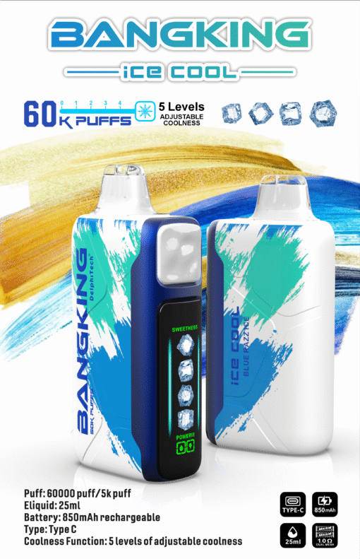 Bangking Ice Cool 60000 Puffs 超大容量拋棄式電子煙 五檔涼度可調一次性煙桿：圖片 11