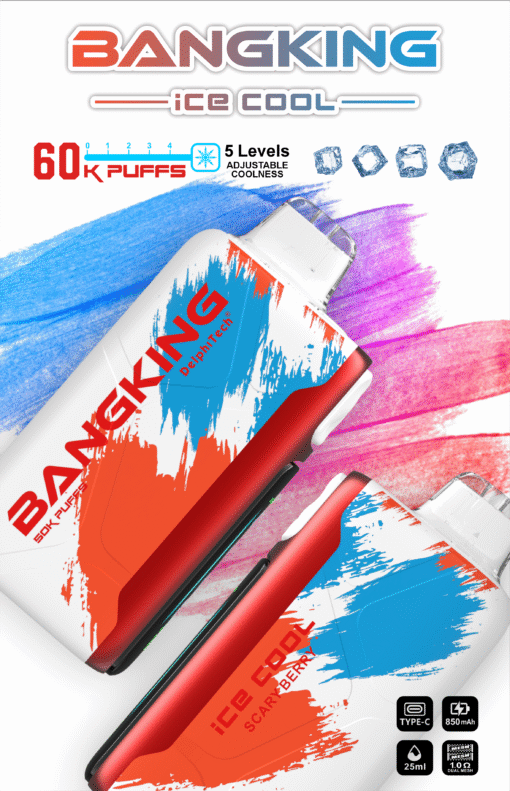 Bangking Ice Cool 60000 Puffs 超大容量拋棄式電子煙 五檔涼度可調一次性煙桿：圖片 4