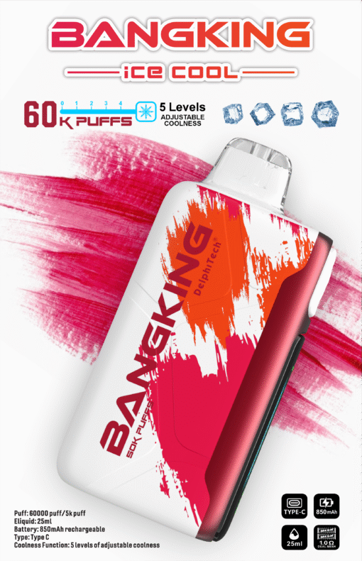 Bangking Ice Cool 60000 Puffs 超大容量拋棄式電子煙 五檔涼度可調一次性煙桿：圖片 5