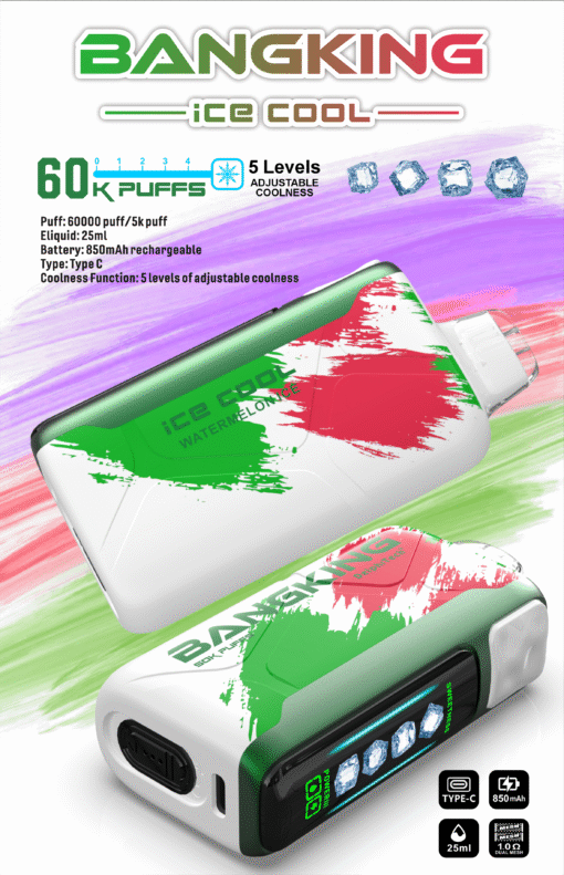 Bangking Ice Cool 60000 Puffs 超大容量拋棄式電子煙 五檔涼度可調一次性煙桿：圖片 7