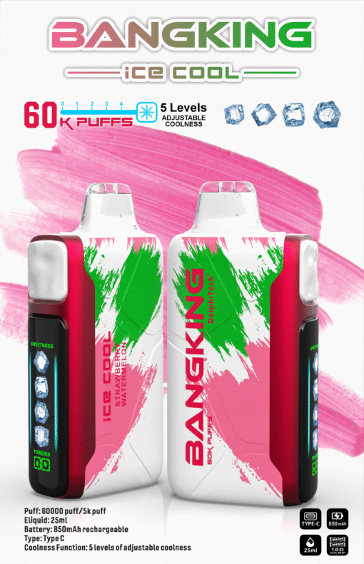 Bangking Ice Cool 60000 Puffs 超大容量拋棄式電子煙 五檔涼度可調一次性煙桿：圖片 3